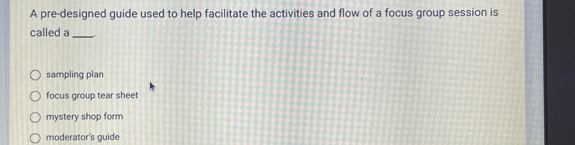  A pre-designed guide used to help facilitate the activities and flow