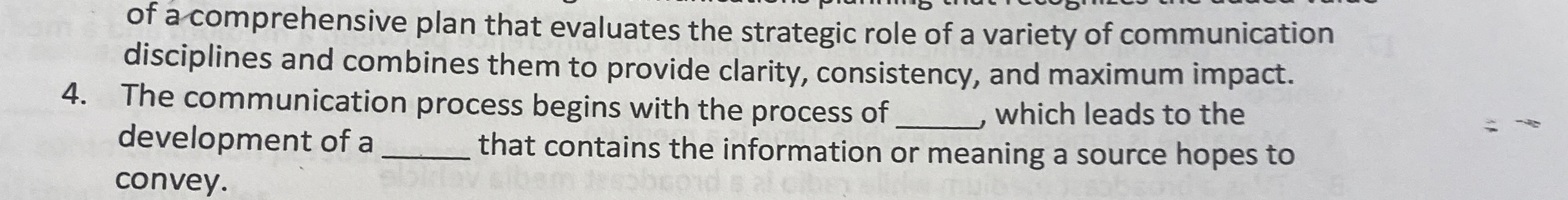  4. The communication process begins with the process of which leads