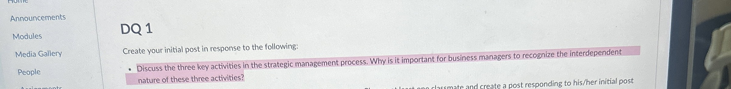  Announcements Modules DQ 1 Media Gallery Create your initial post in