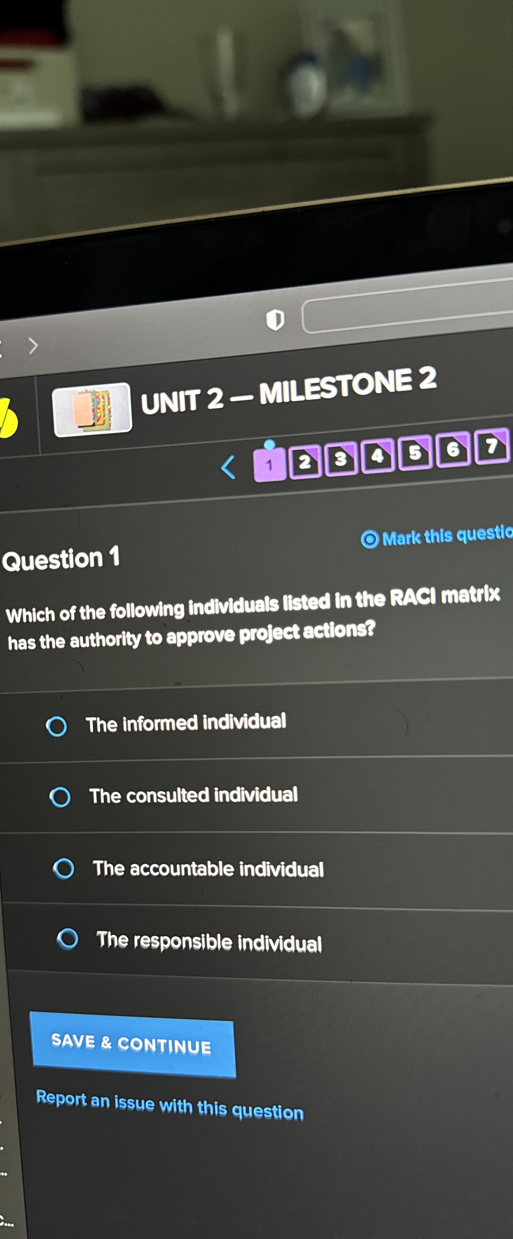  UNIT 2- MILESTONE 2 Question 1 Mark this questic Which of