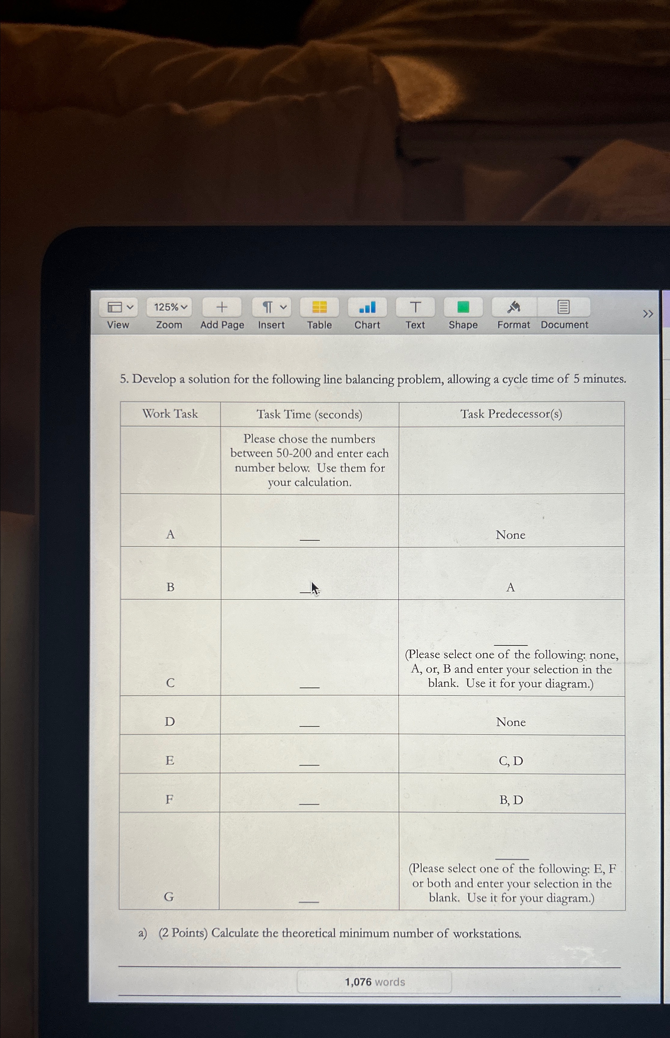  125% Zoom Add Page Insert Table Chart Text Shape Format Document