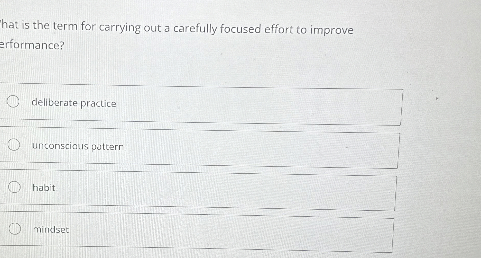  hat is the term for carrying out a carefully focused effort