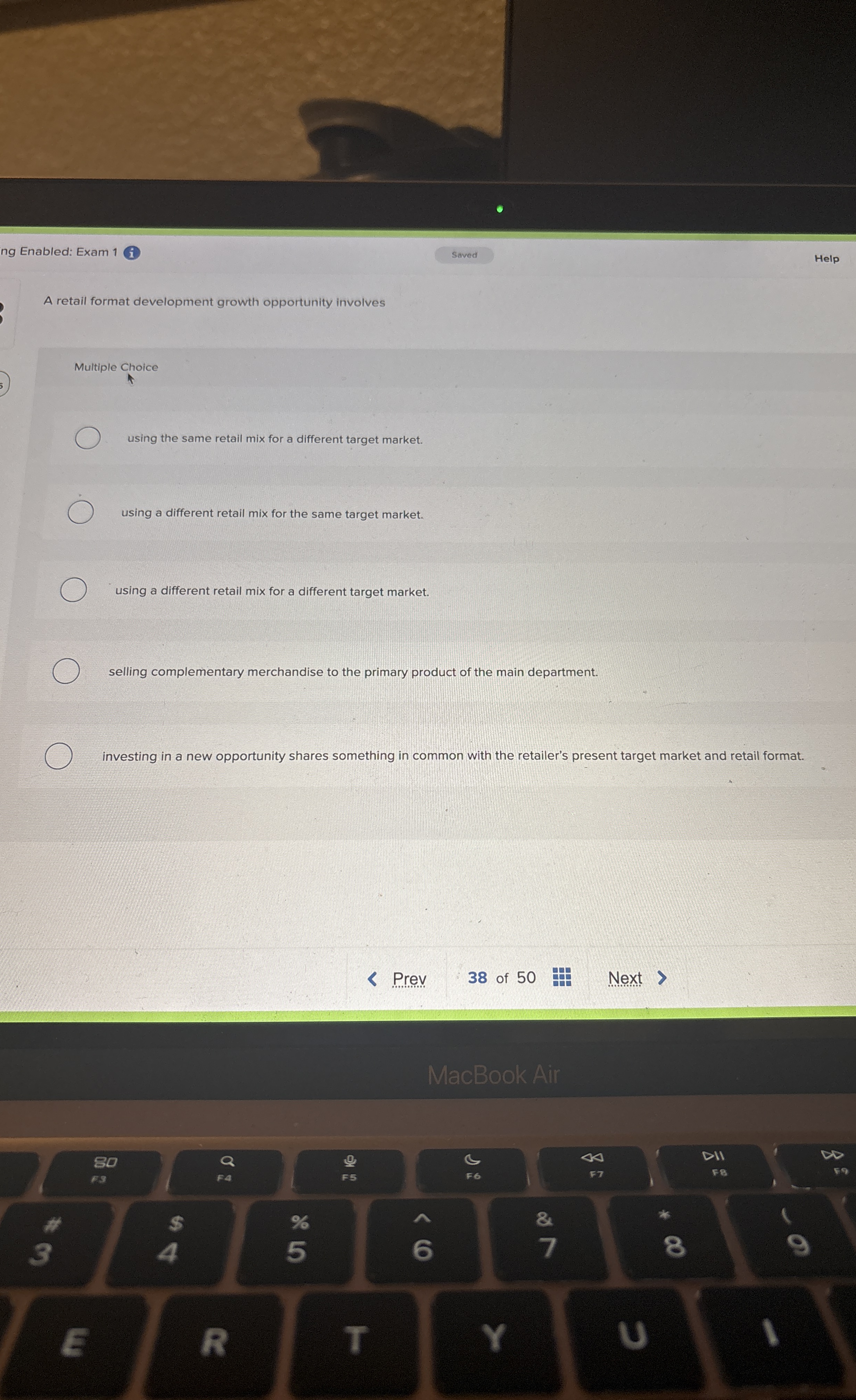  ng Enabled: Exam 1 i A retail format development growth opportunity