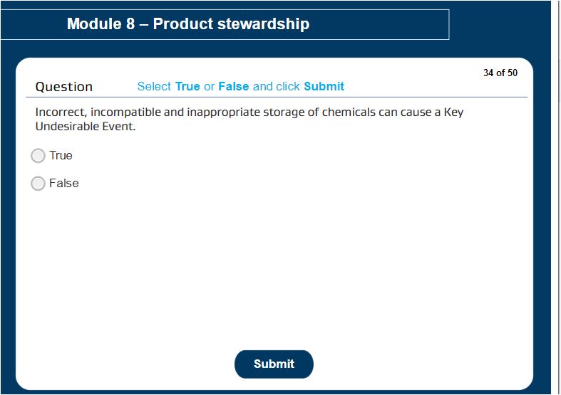  Question Select True or False and click Submit Incorrect, incompatible and