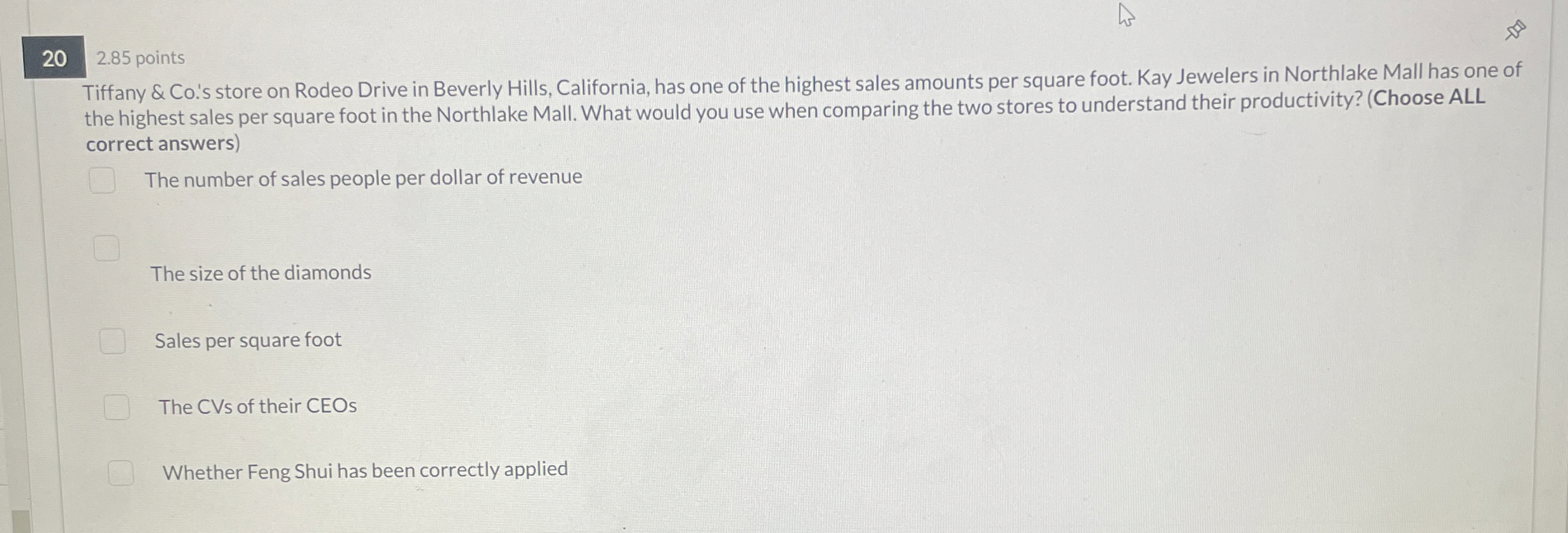  2.85 points Tiffany & Co.'s store on Rodeo Drive in Beverly