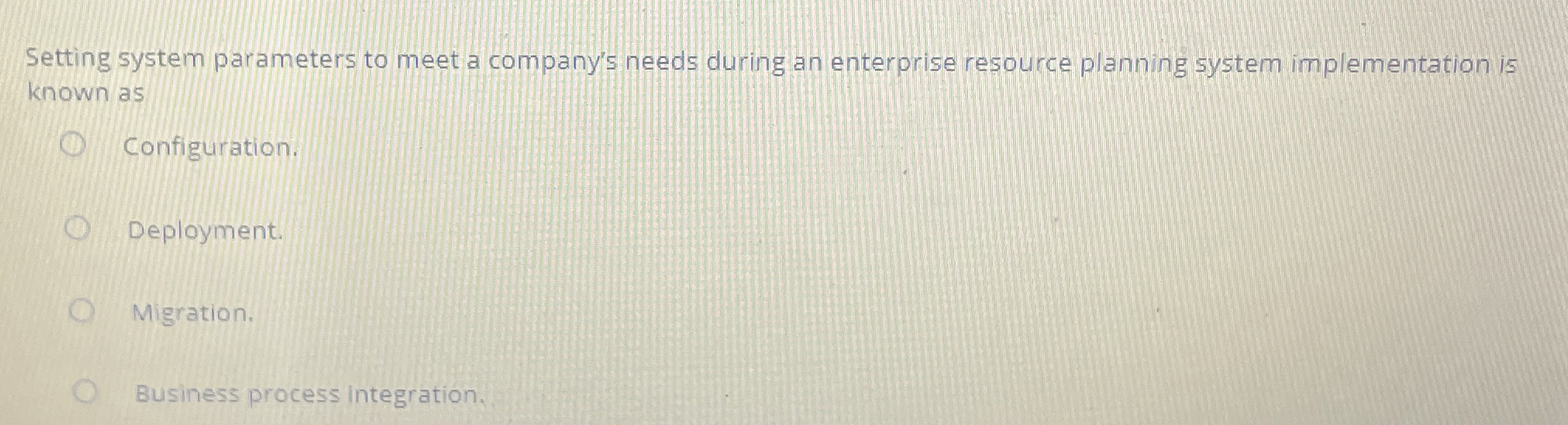  Setting system parameters to meet a company's needs during an enterprise