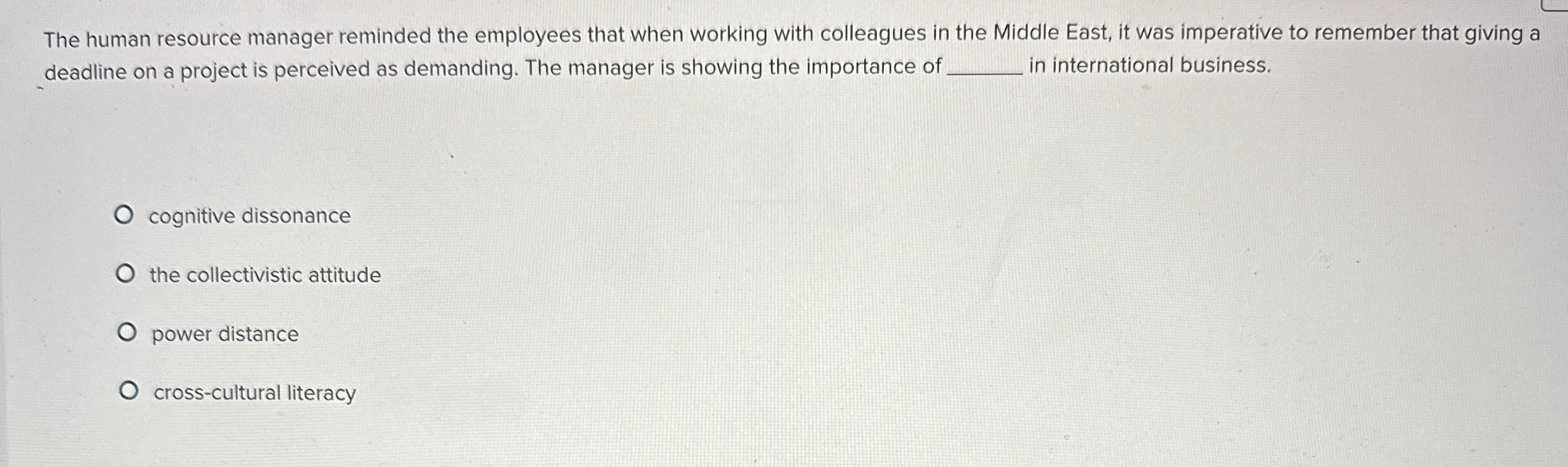  The human resource manager reminded the employees that when working with