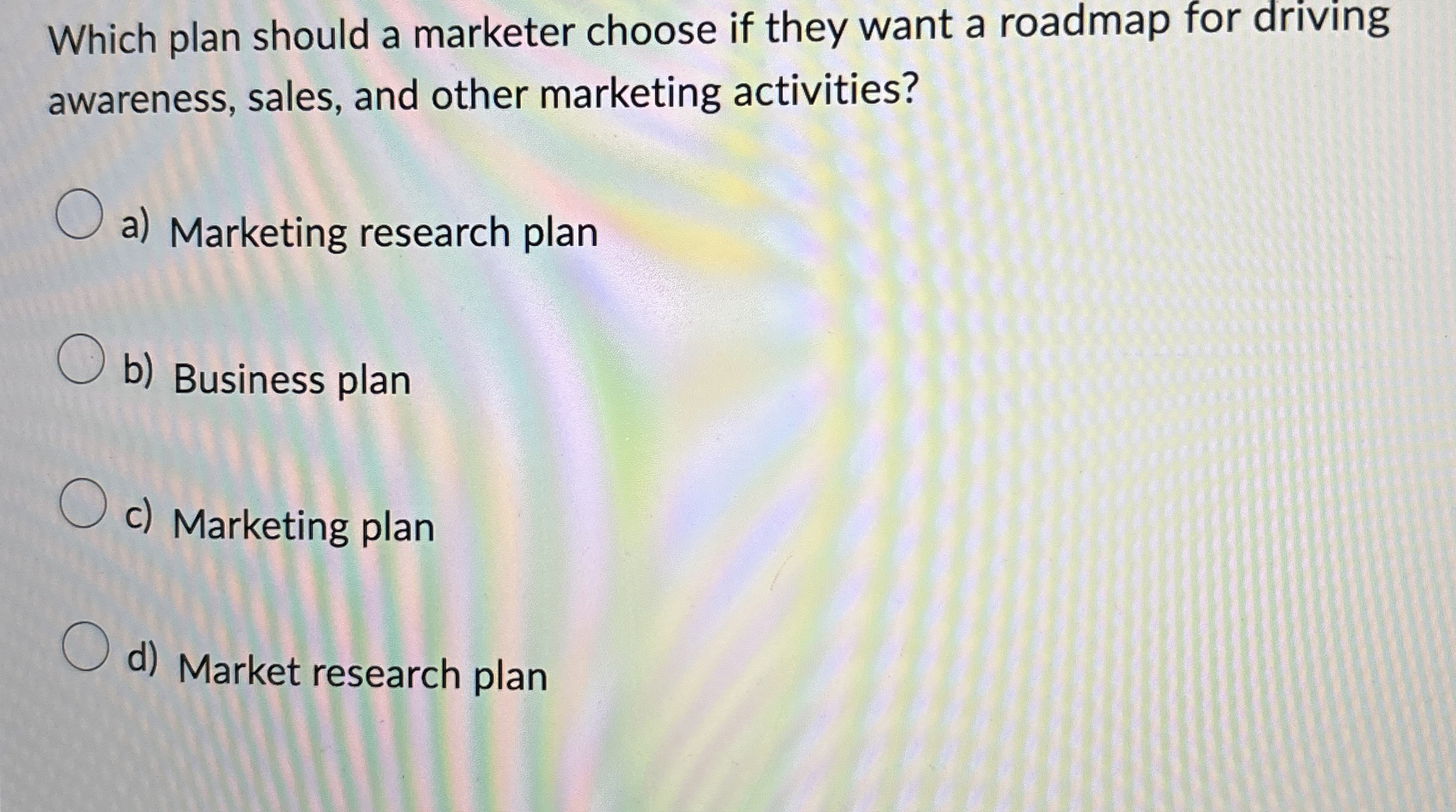  Which plan should a marketer choose if they want a roadmap