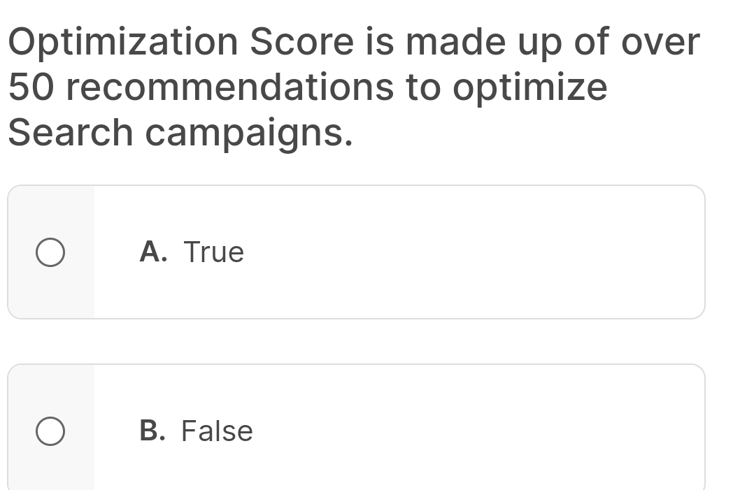  Optimization Score is made up of over 50 recommendations to optimize