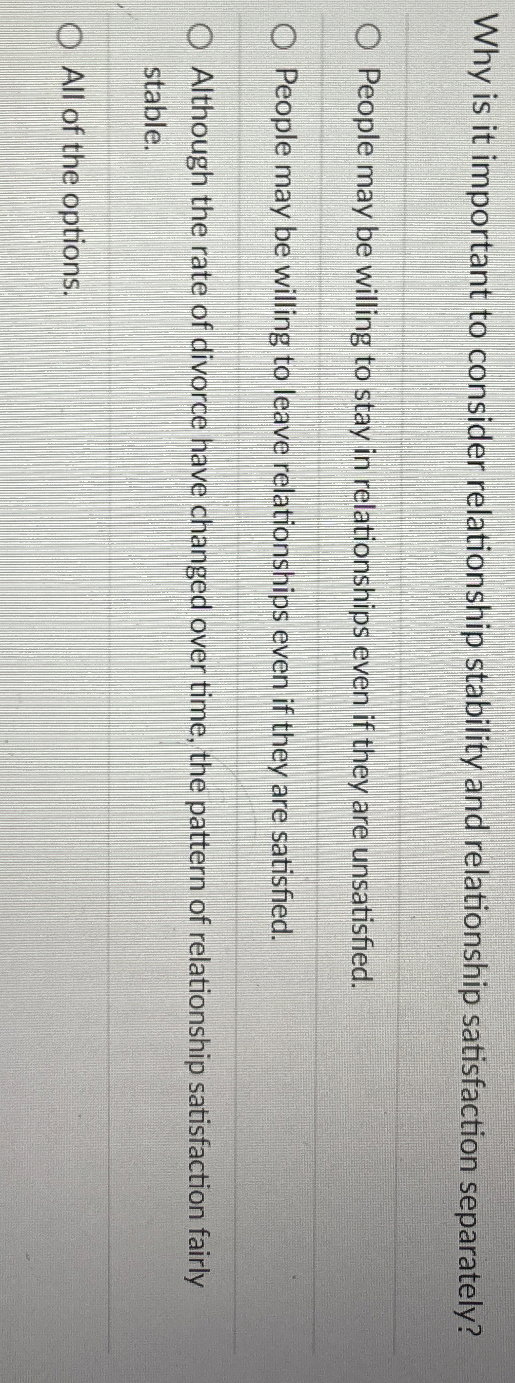  Why is it important to consider relationship stability and relationship satisfaction