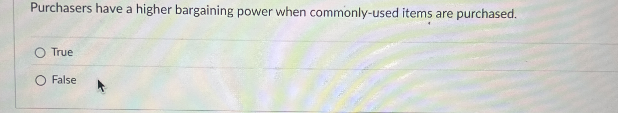  Purchasers have a higher bargaining power when commonly-used items are purchased.