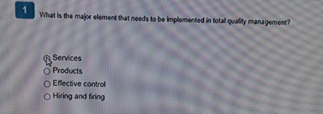  1 What is the major element that needs to be implemented
