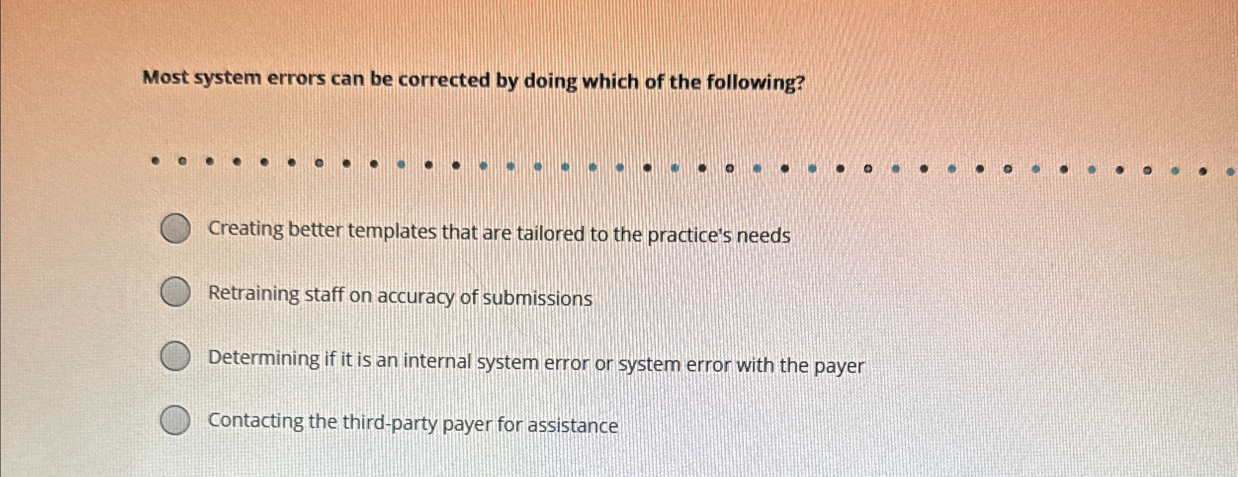  Most system errors can be corrected by doing which of the
