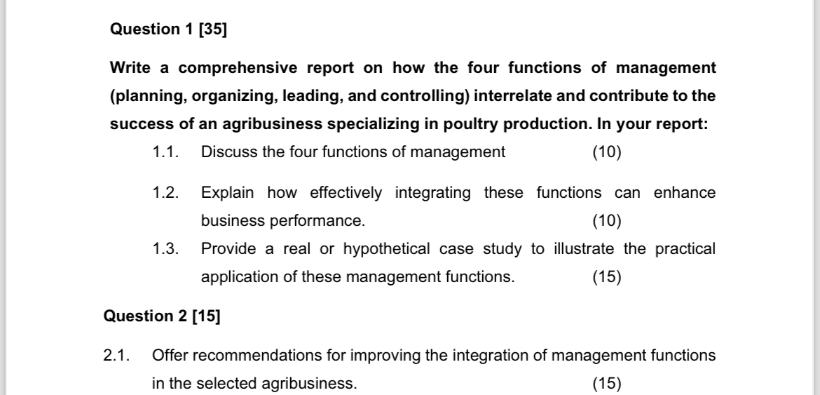  Question 1[35] Write a comprehensive report on how the four functions