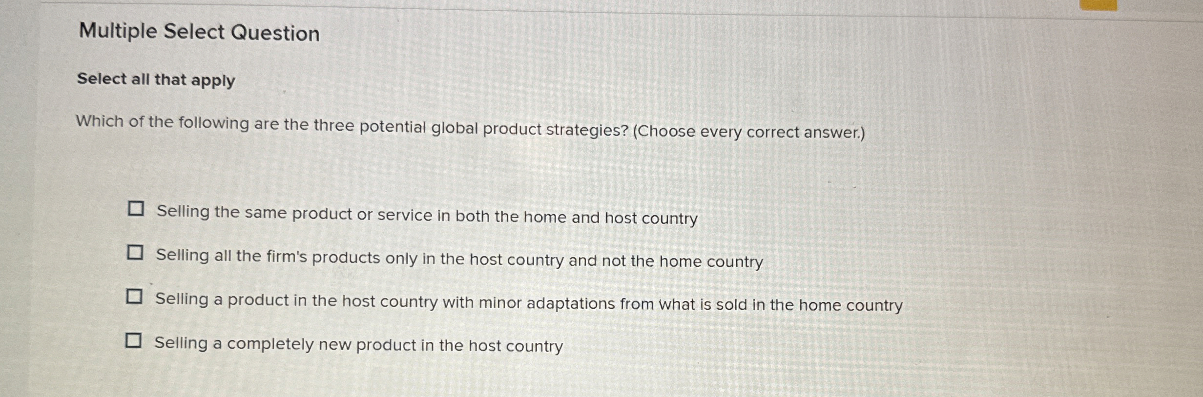  Multiple Select Question Select all that apply Which of the following