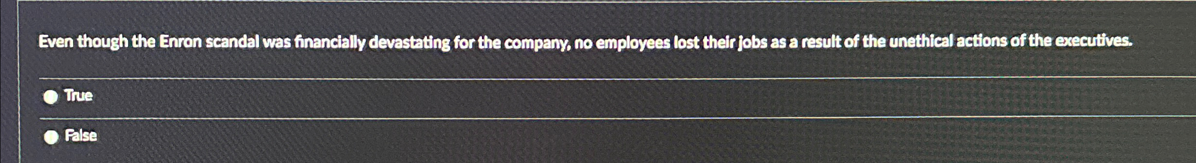  Even though the Enron scandal was financially devastating for the company,