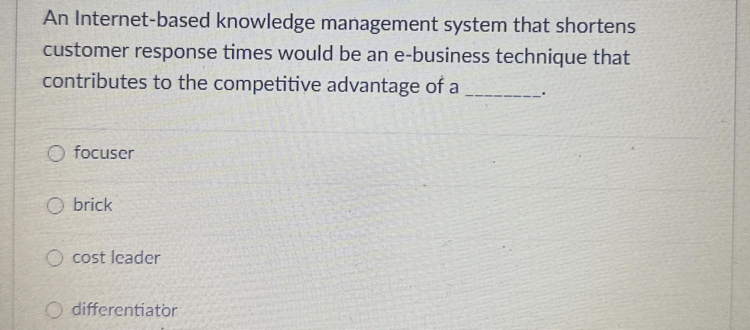  An Internet-based knowledge management system that shortens customer response times would