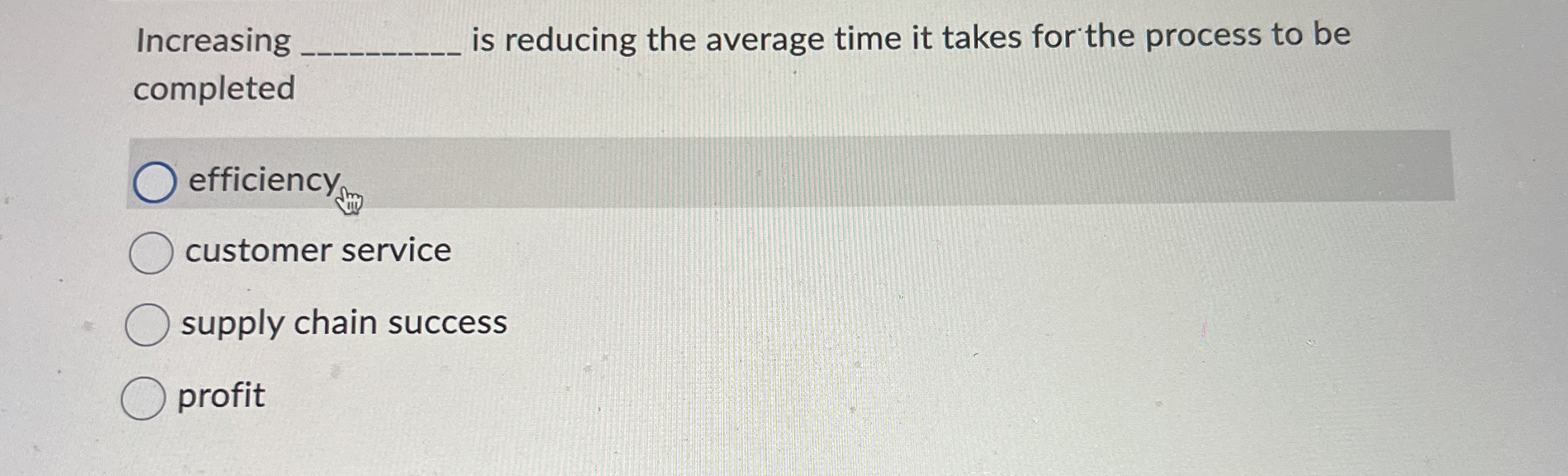  Increasing q, is reducing the average time it takes for the