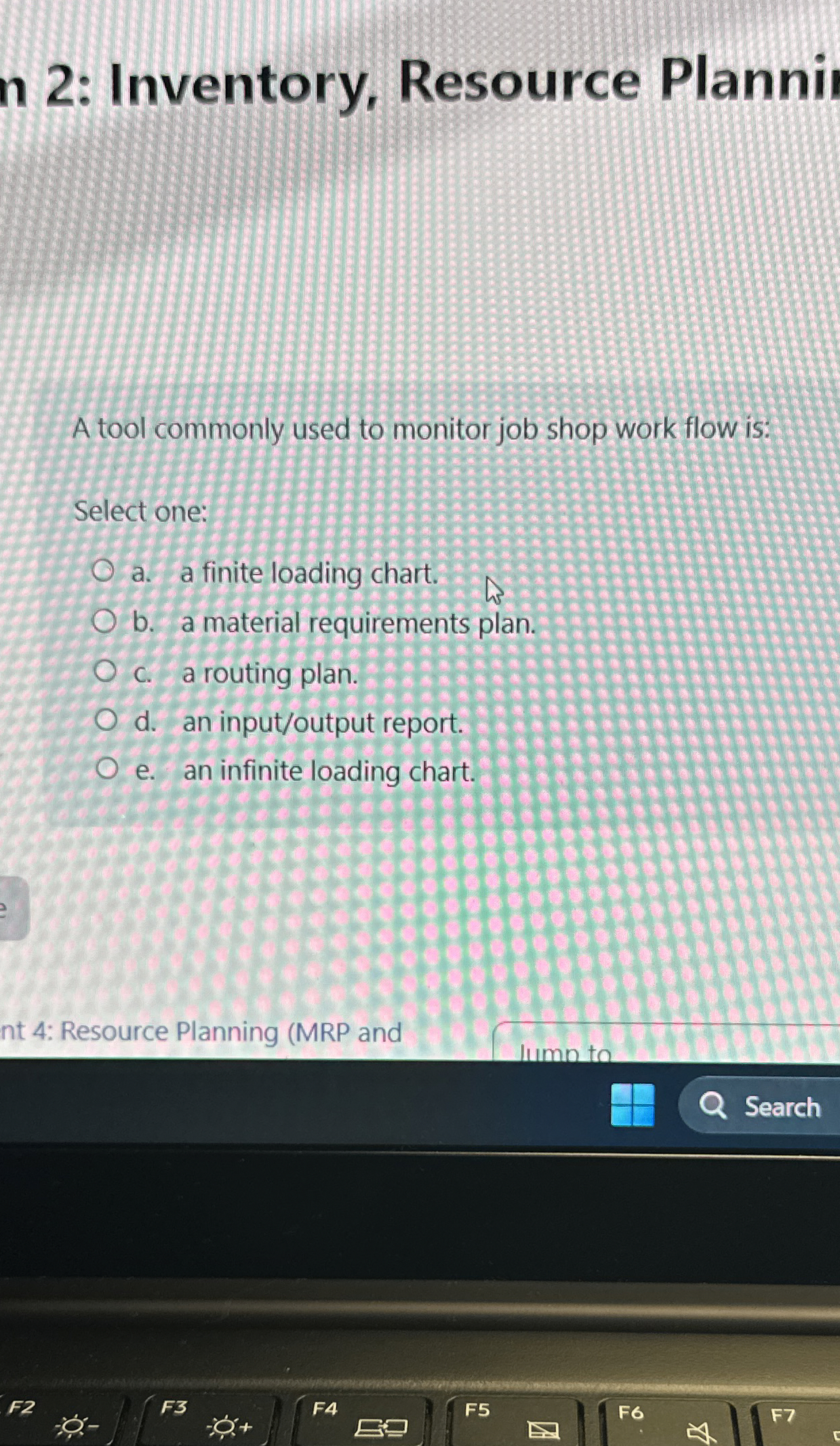  2: Inventory, Resource Planni A tool commonly used to monitor job
