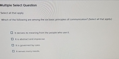  Multiple Select Question Select all that apply Which of the following