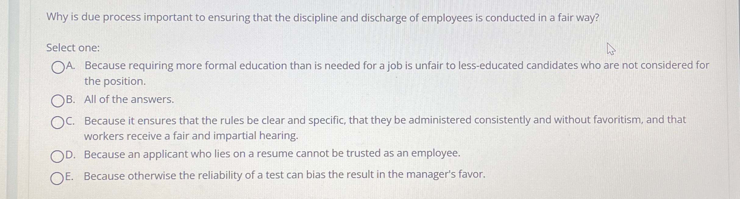  Why is due process important to ensuring that the discipline and