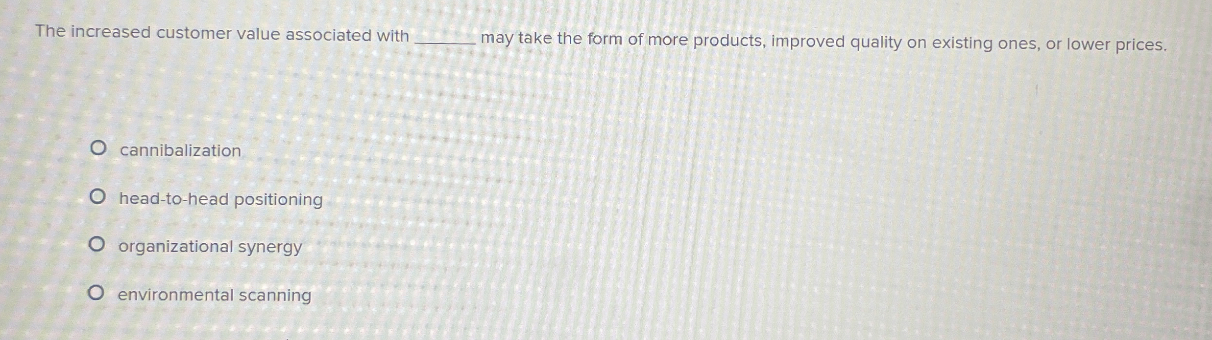  The increased customer value associated with q, may take the form