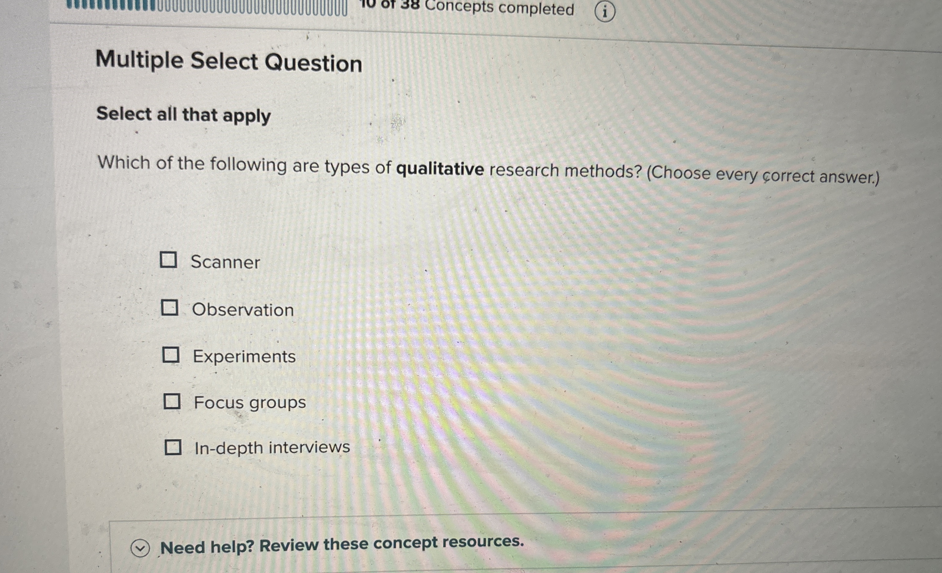  Multiple Select Question Select all that apply Which of the following