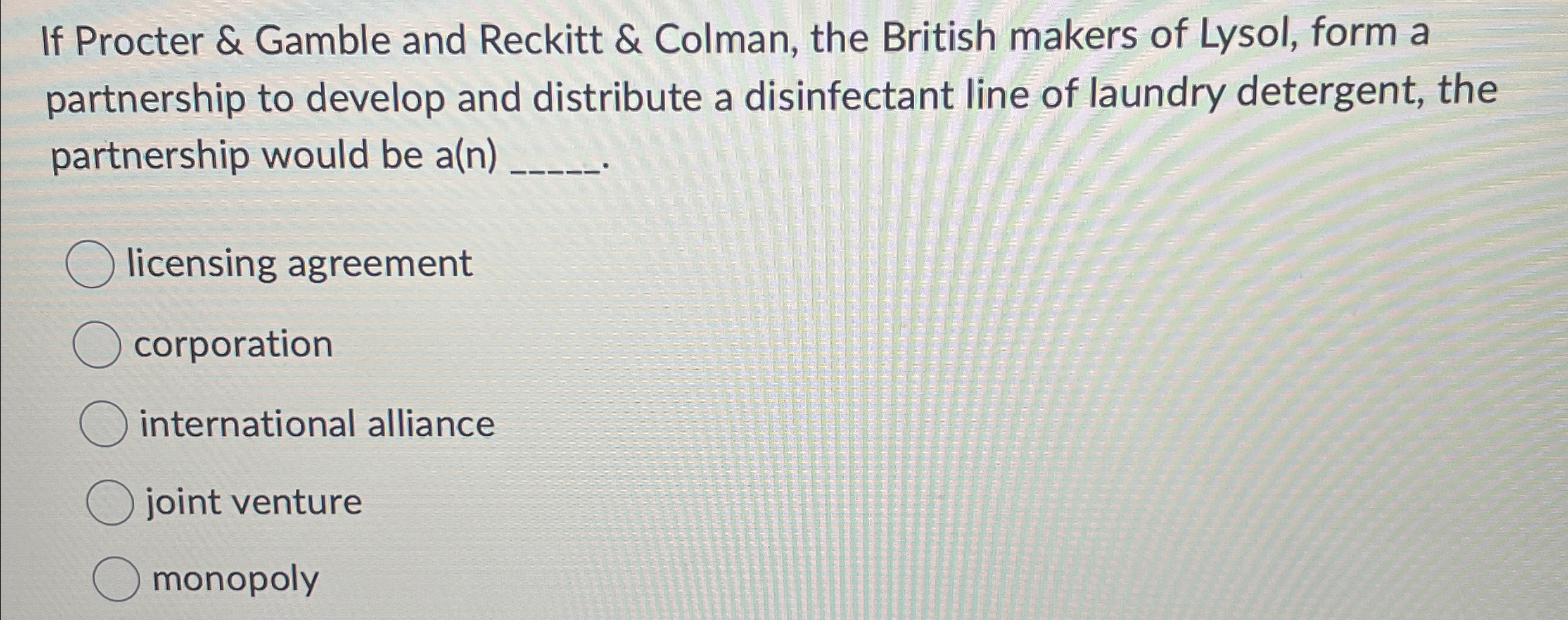  If Procter & Gamble and Reckitt & Colman, the British makers