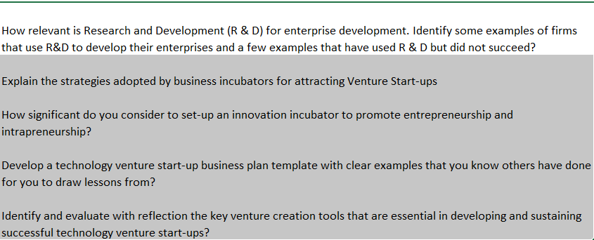  How relevant is Research and Development (R & D) for enterprise