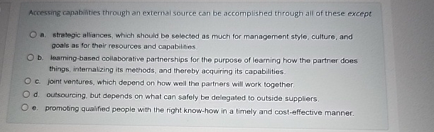  Accessing capabilities through an external source can be accomplished through all