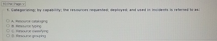  TOPe: Page x Categorizing; by capability; the resources requested; deployed; and