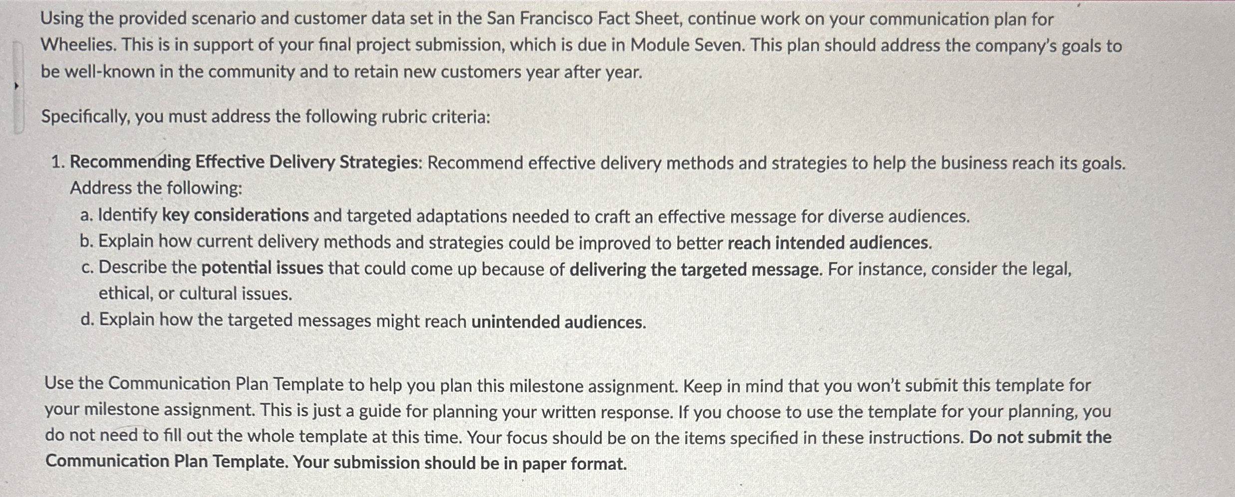  Using the provided scenario and customer data set in the San