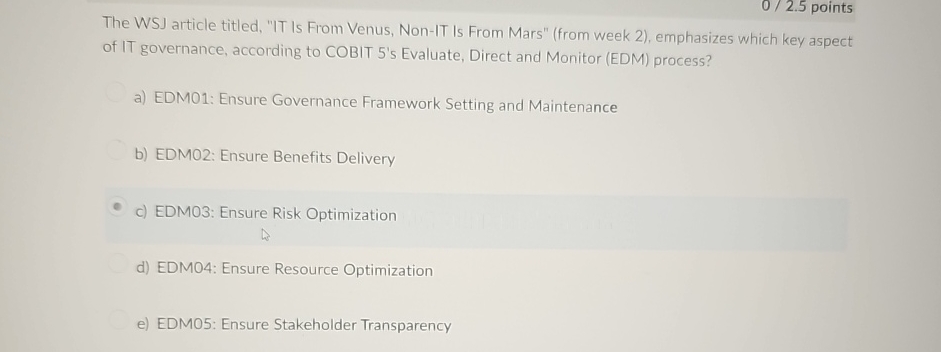  The WSJ article titled, "IT Is From Venus, Non-IT Is From