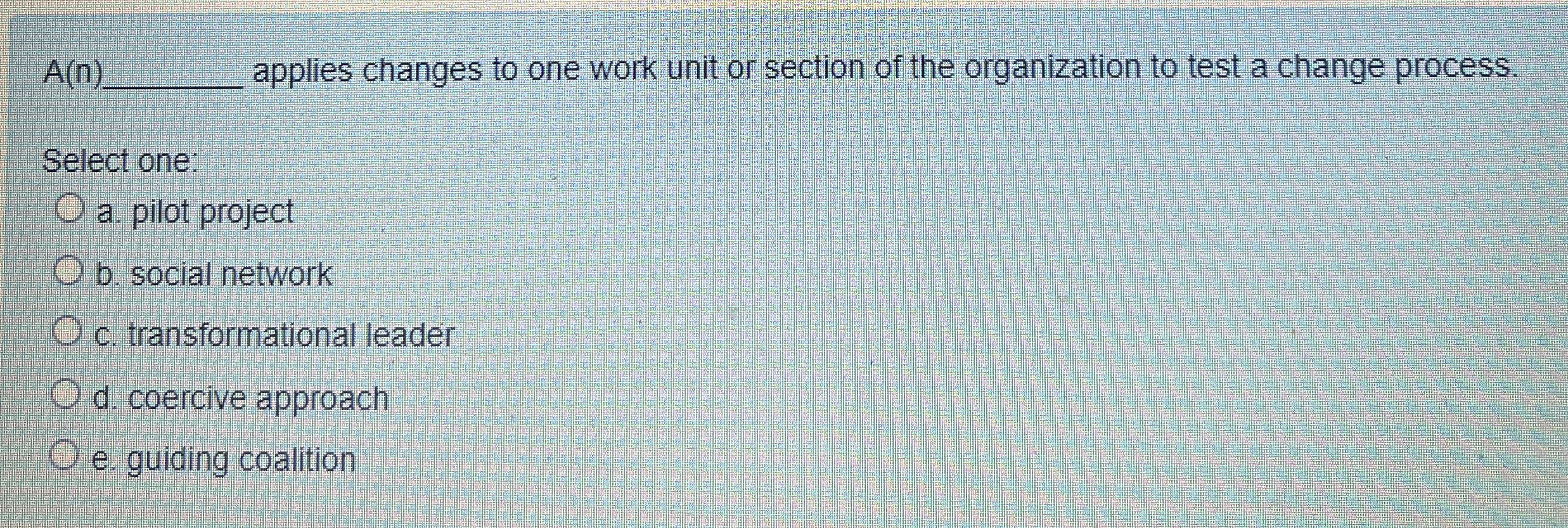  A(n)q, applies changes to one work unit or section of the