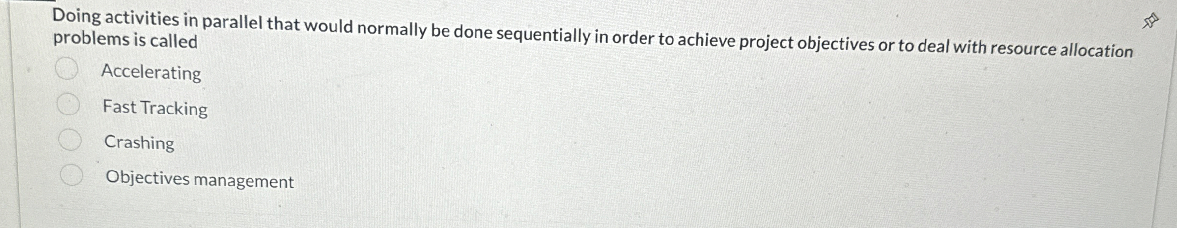  Doing activities in parallel that would normally be done sequentially in
