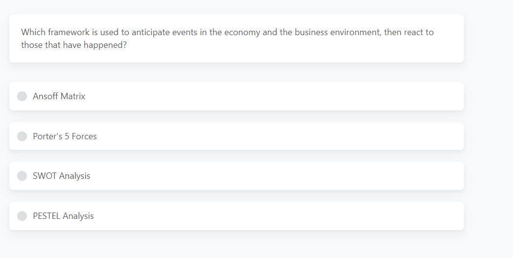  Which framework helps illustrate the competitive forces that shape an industry?Which
