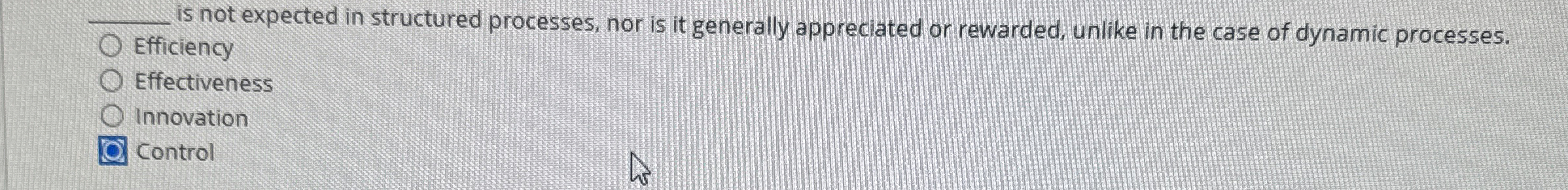  q, is not expected in structured processes, nor is it generally