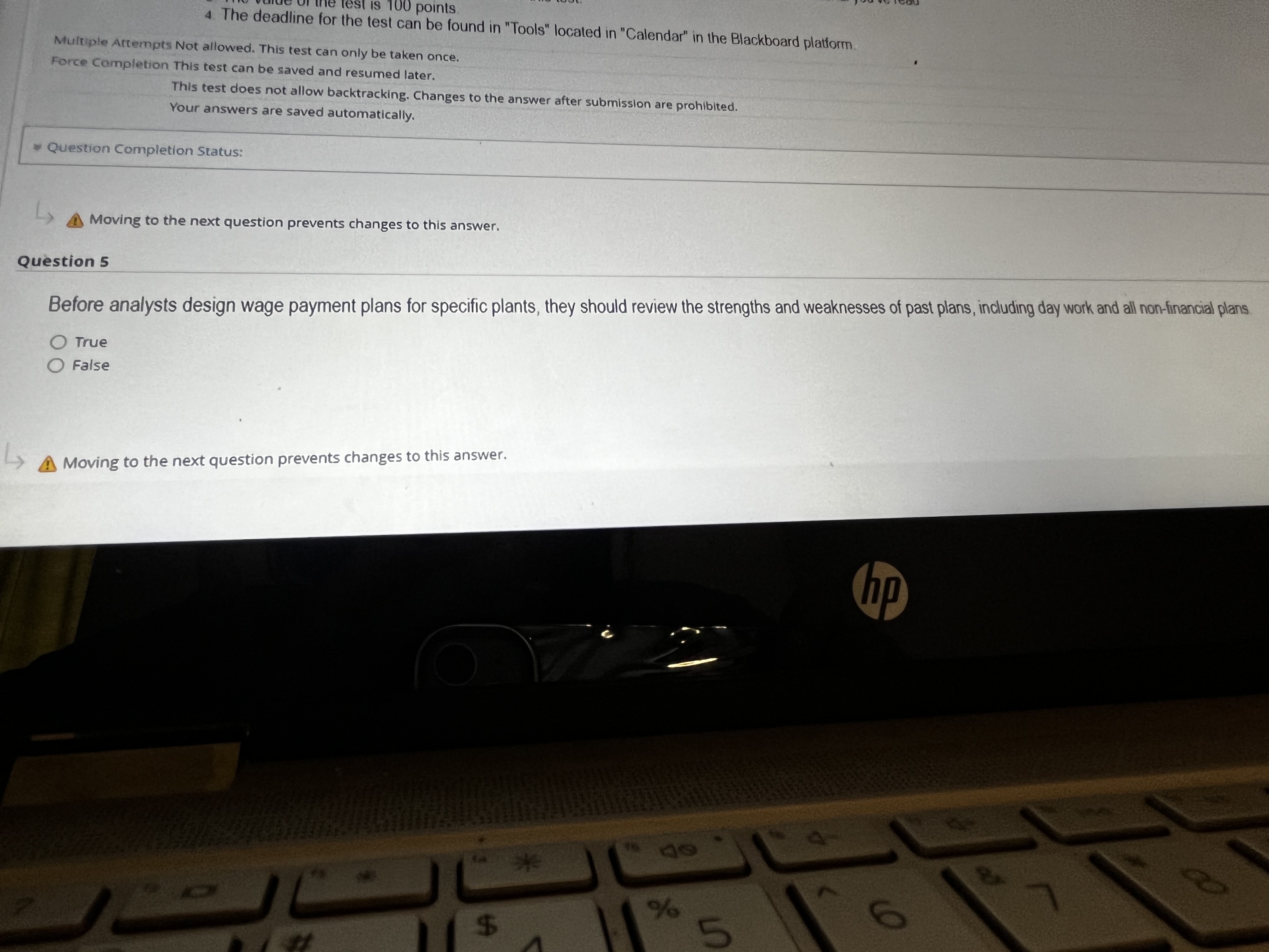  The deadline for the test can be found in "Tools" located