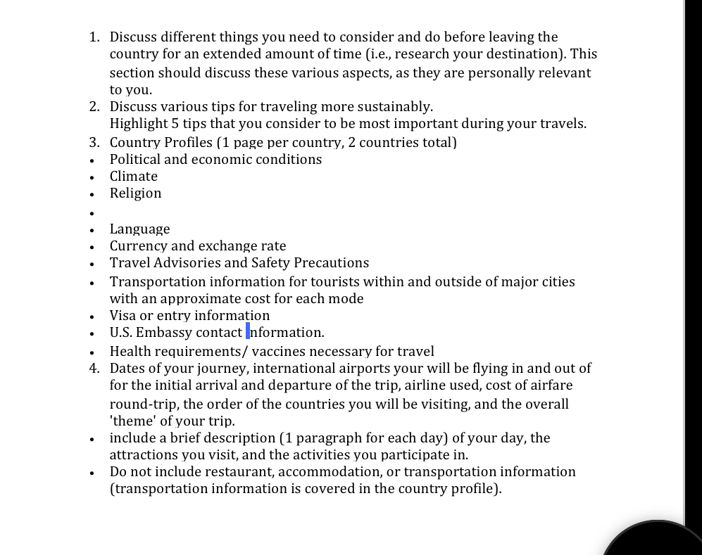  Discuss different things you need to consider and do before leaving