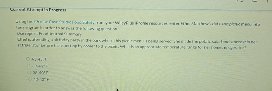  Current Attempt in Progress Using the iProfile Case Study: Food Safety