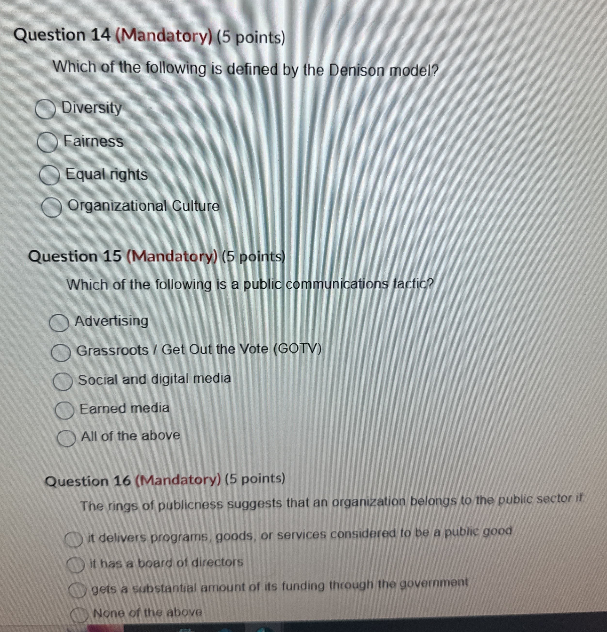  Question 14(Mandatory)(5 points) Which of the following is defined by the