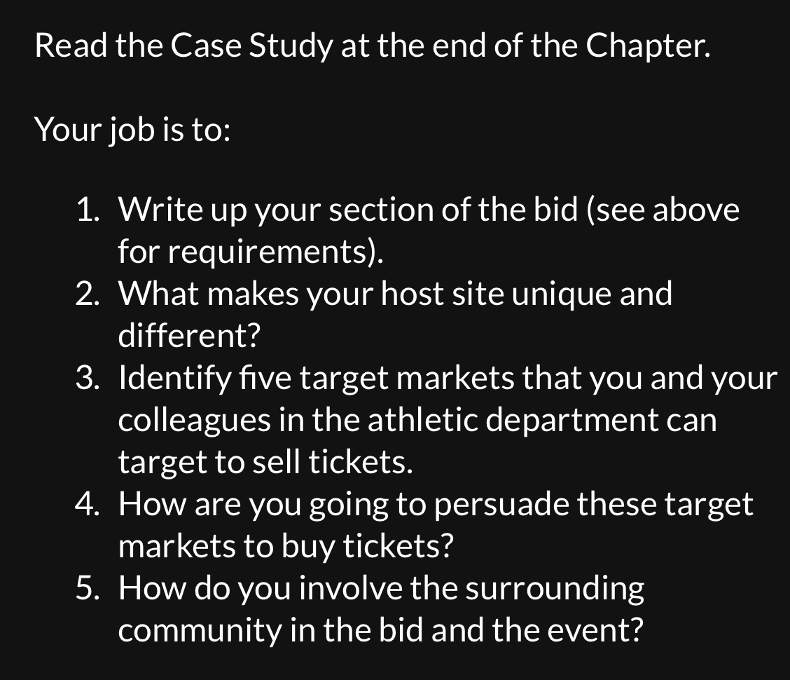  Read the Case Study at the end of the Chapter. Your