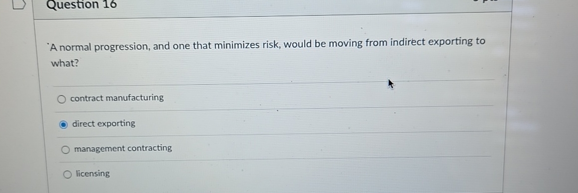 'A normal progression, and one that minimizes risk, would be moving