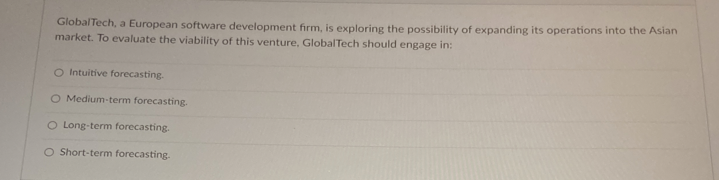  GlobalTech, a European software development firm, is exploring the possibility of