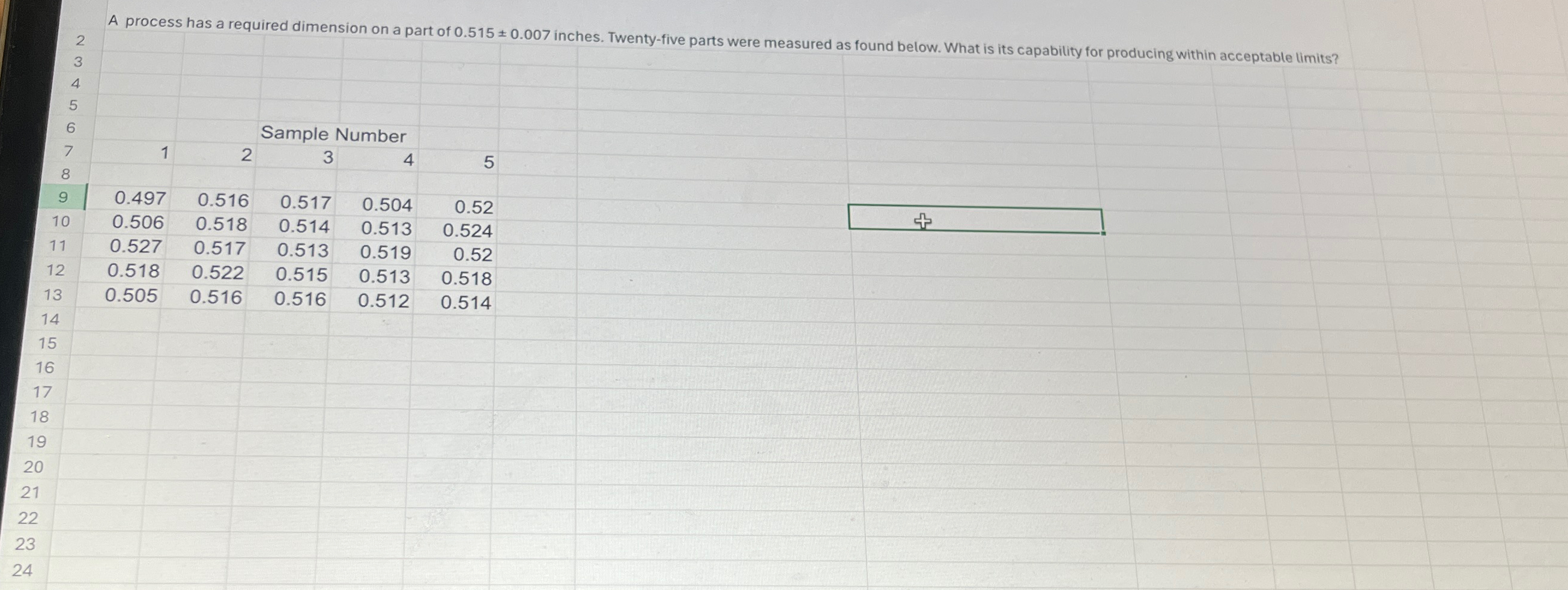  A process has a required dimension on a part of 0.515+-0.007