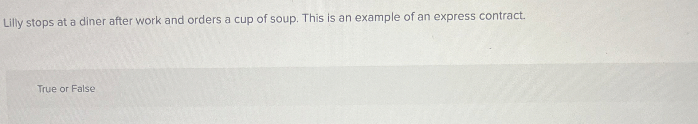  Lilly stops at a diner after work and orders a cup