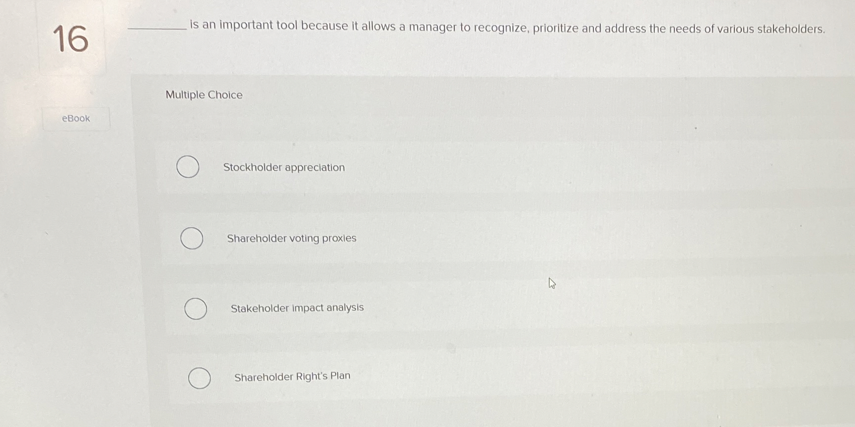  16 is an important tool because it allows a manager to