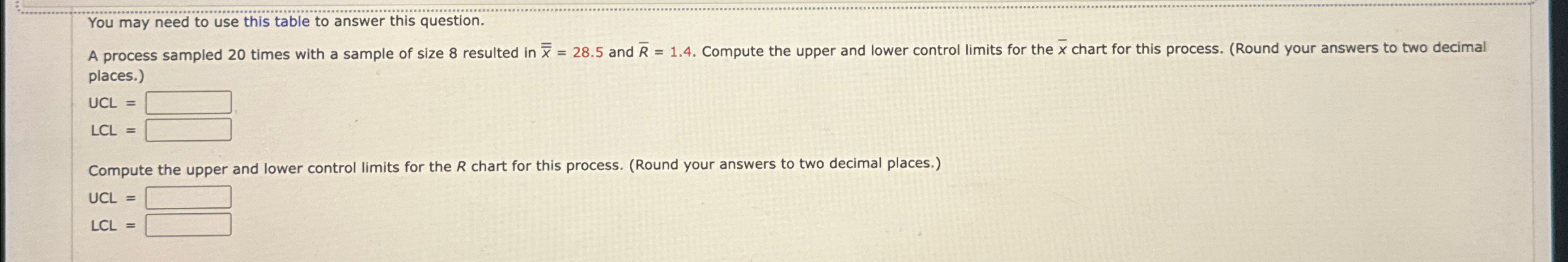  You may need to use this table to answer this question.