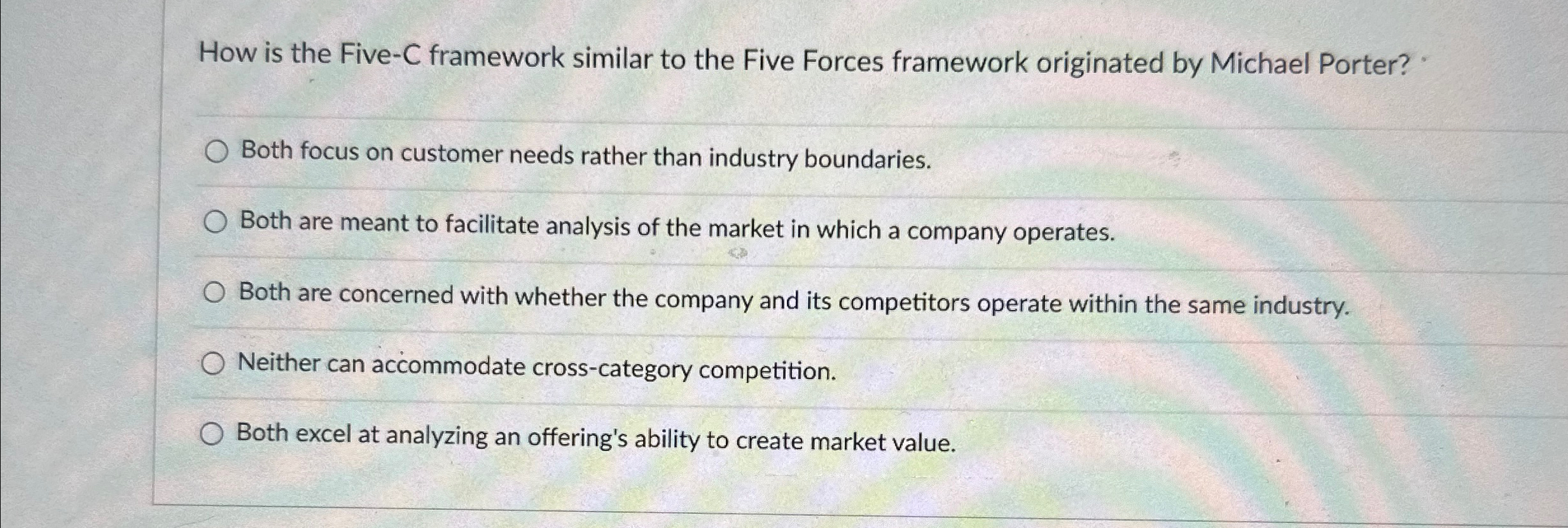  How is the Five-C framework similar to the Five Forces framework