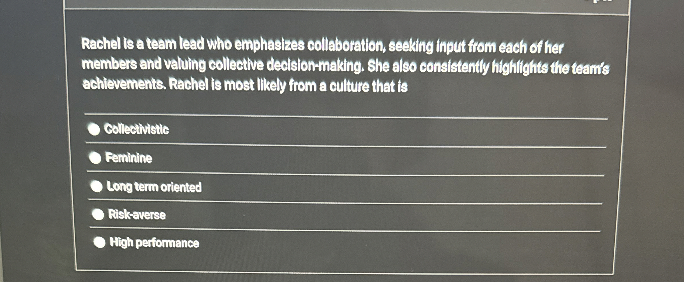  Rechel is a team lead who emphasizes collaboration, seating input from